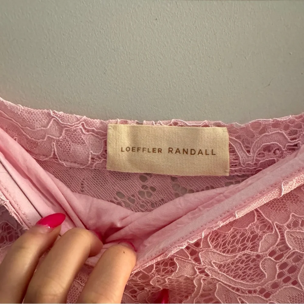 Loeffler randall pink lace bodysuit and skirt size L - Picture 10 of 10